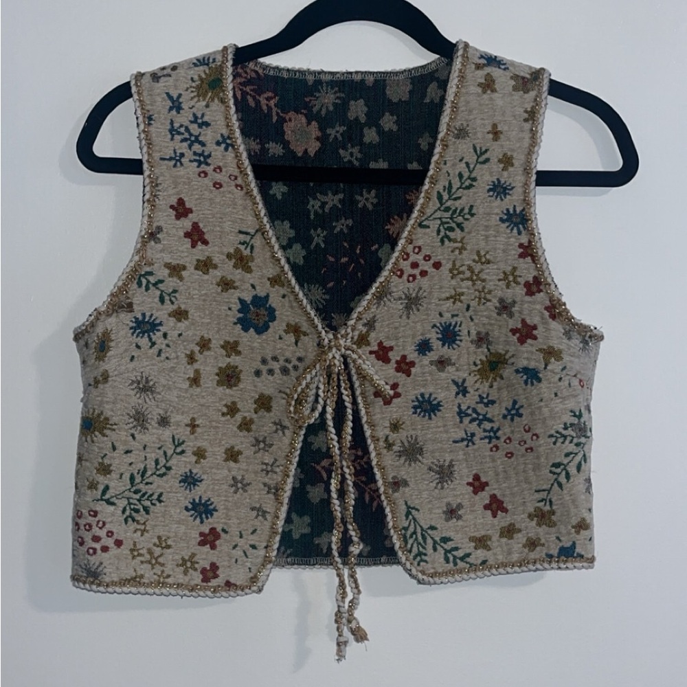 Floral Embroidered Vest
